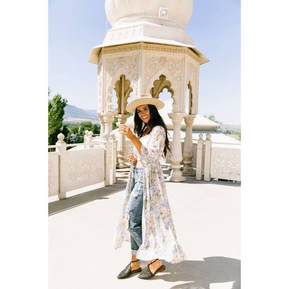 NEW NINEXIS dandelion daydreams long kimono in multi - Picture 3 of 3